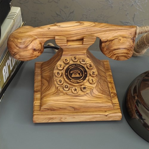 Antika Telefon, Ahşap Telefon, Ofis Hediyesi, Ofis Telefonu